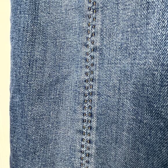 Banana Republic High Rise Straight Leg Jeans Unique Denim Front Seam Ankle Slit - Picture 9 of 9